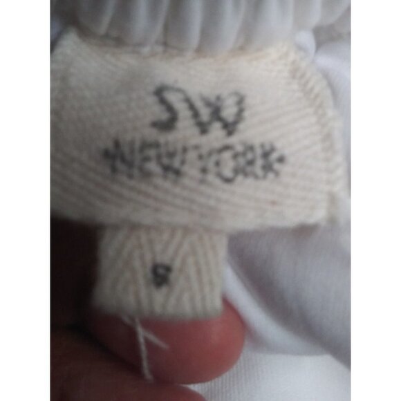 White skirt flare A-Line Cottagecore Boho eyelet lacy accents Modest gypsy - Picture 7 of 11